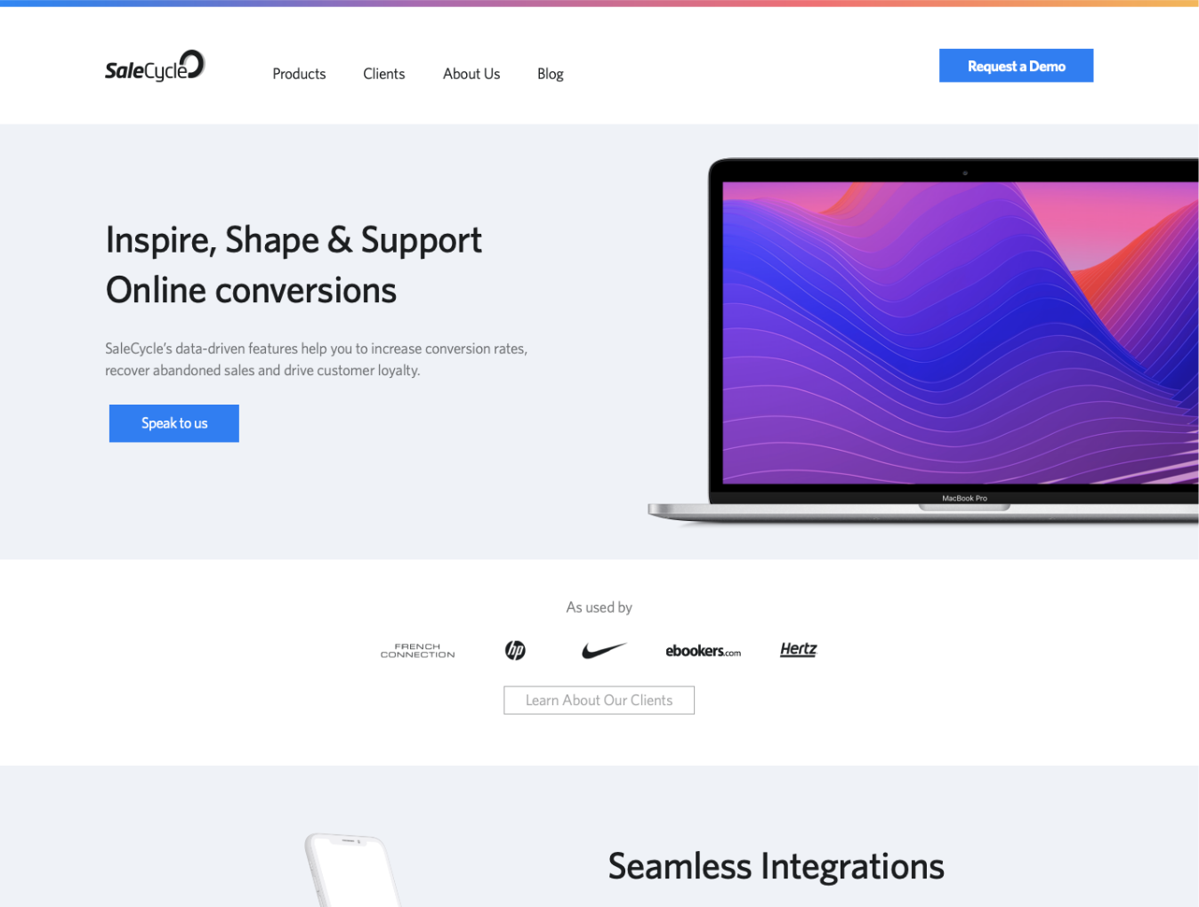 SaleCycle in 2019, before site redesign